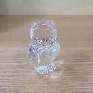 Princess House Owl Glass Paperweight Figurine 24% Lead Crystal West Germany